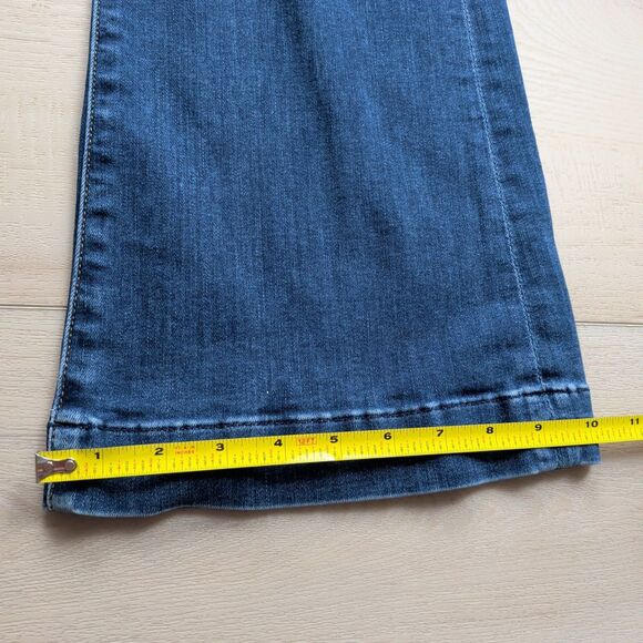 7 For All Mankind Dojo Jeans Womens 28 Blue Flare Stretch Denim 34" Inseam Boho - Picture 13 of 14